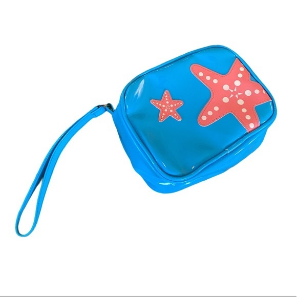 Macbeth Collection Cosmetic Makeup Bag Blue Pink - Picture 1 of 5